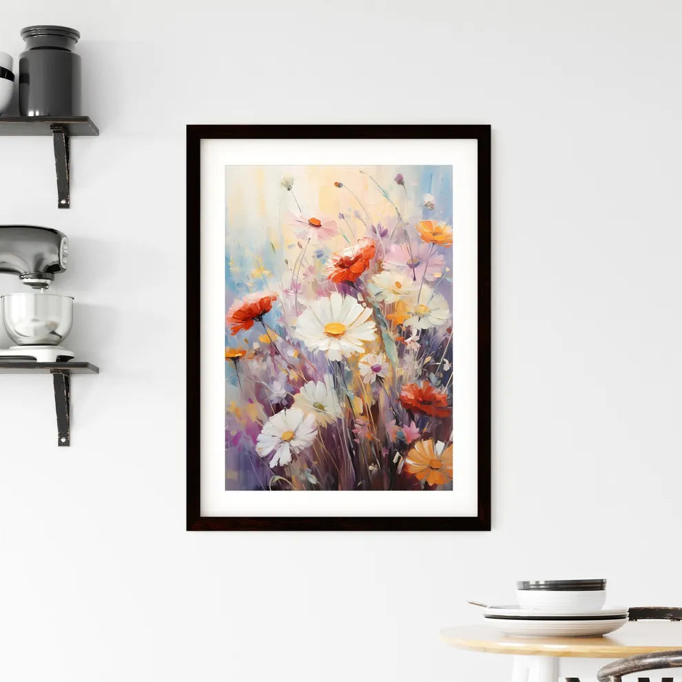 A Poster of In a sea of flowers - A Painting Framed Print