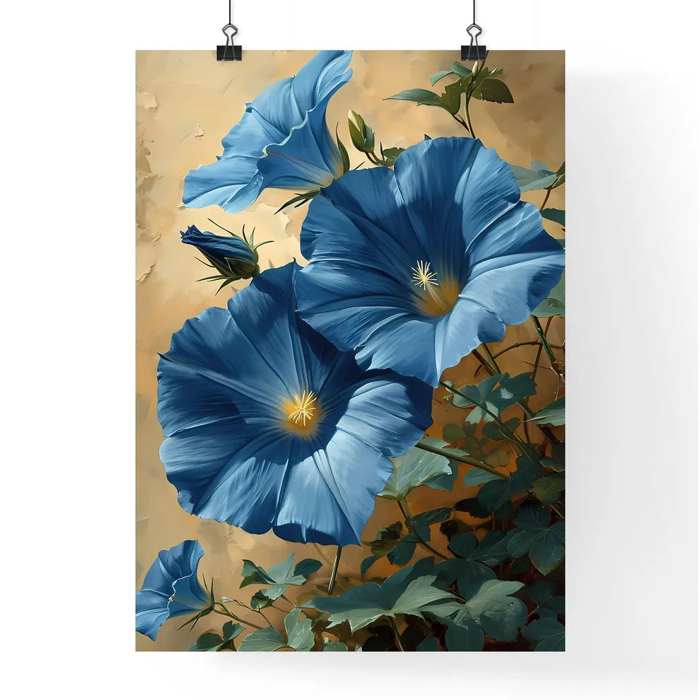 A Poster of morning glory flowers - A Close  Poster