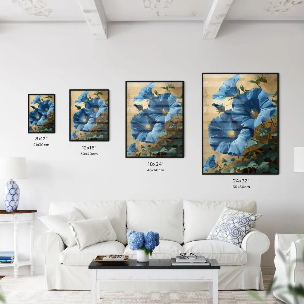 A Poster of morning glory flowers - A Close  - Kitchen Hangings