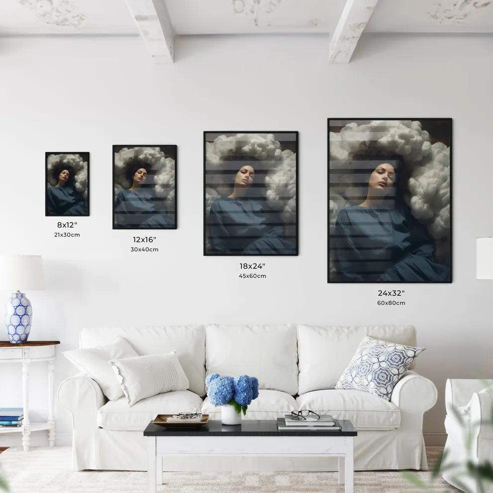 A Poster of cloudy sky portraits - A Woman L - Kitchen Hangings