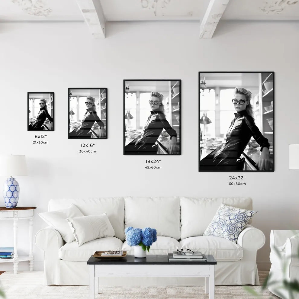 A Poster of leather goddess in a tres chic k - Kitchen Hangings