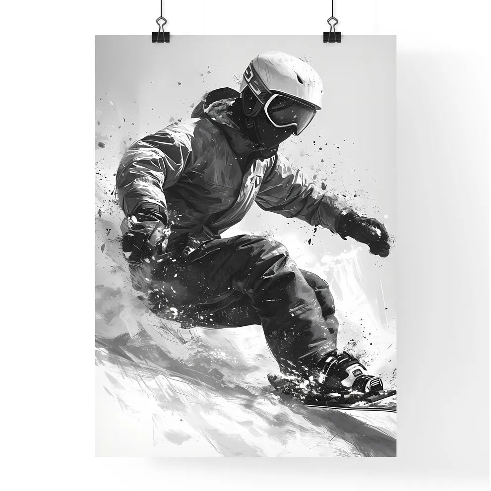 A Poster of coloring page for kids Snowboard Poster