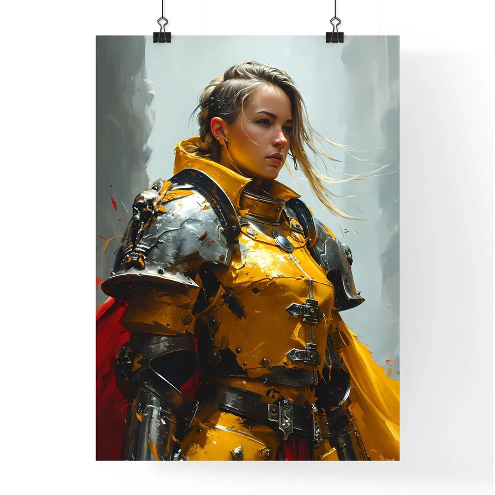 A Poster of gouache painting of a blonde - A Poster