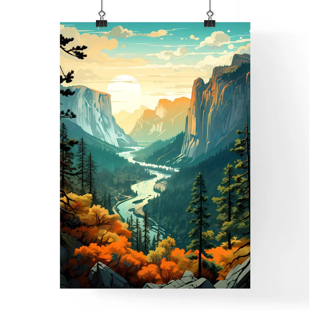 A Poster of Yosemite NAtional Park - A River Poster