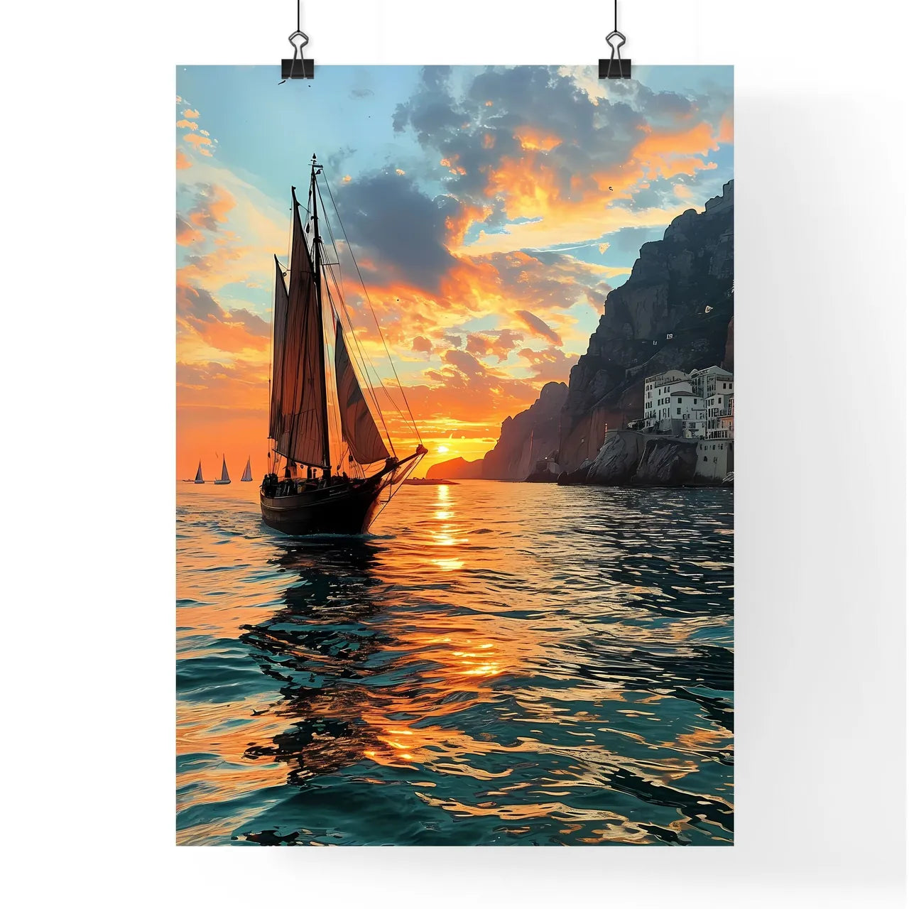 A Poster of fire - A Sailboat O Poster