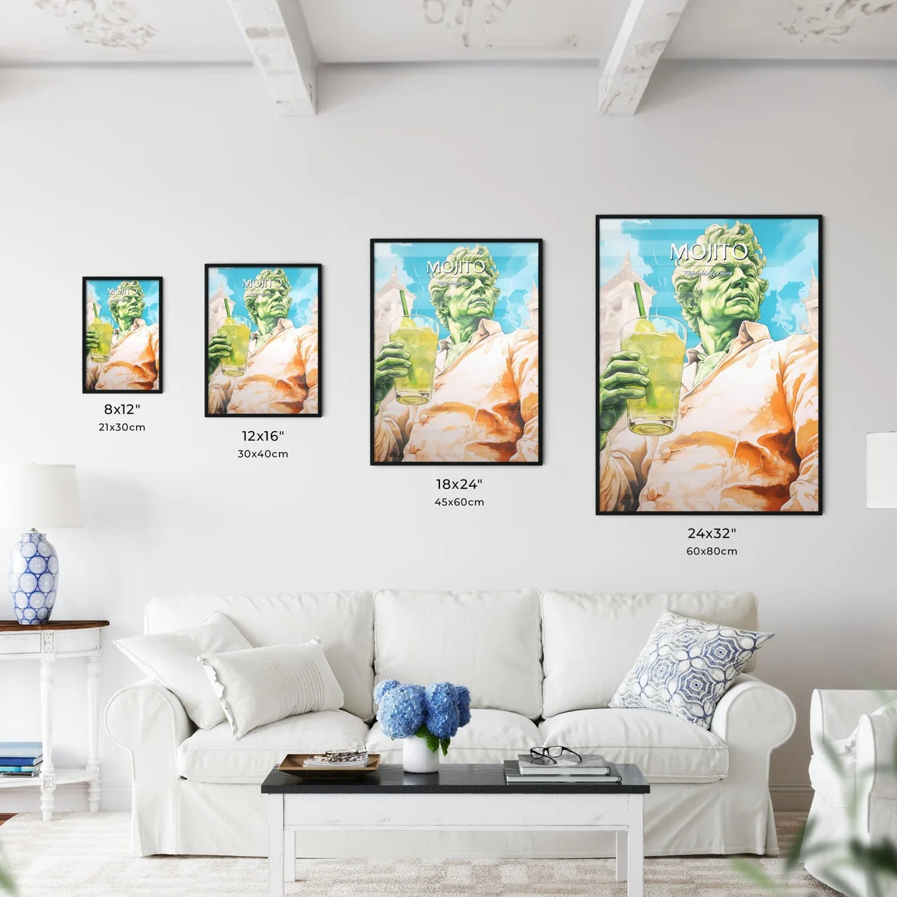 A Poster of mojito drink - A Green Man Holdi - Kitchen Hangings