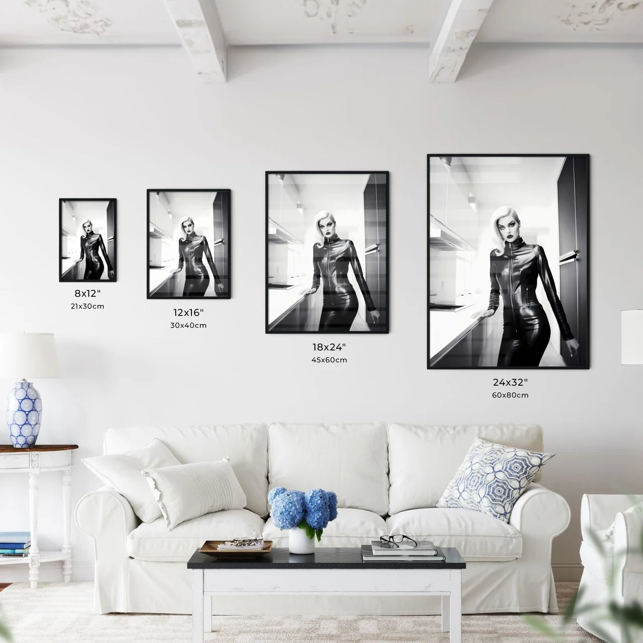 A Poster of woman wearing skintight black le - Kitchen Hangings