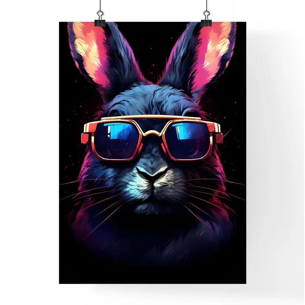A Poster of A rabbit wearing dark glasses  Poster