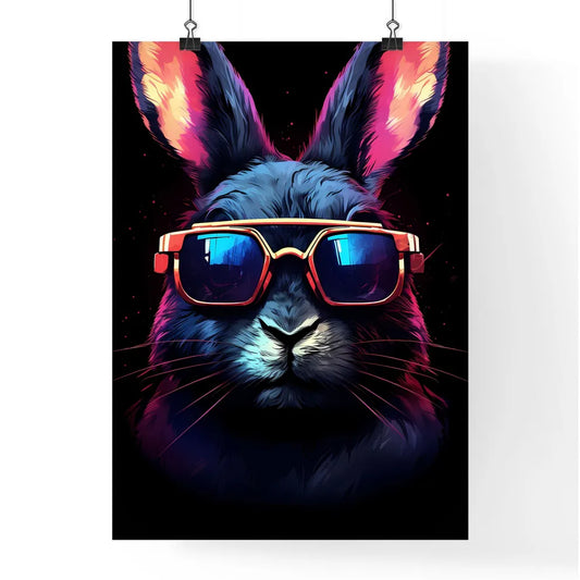 A Poster of A rabbit wearing dark glasses  Poster