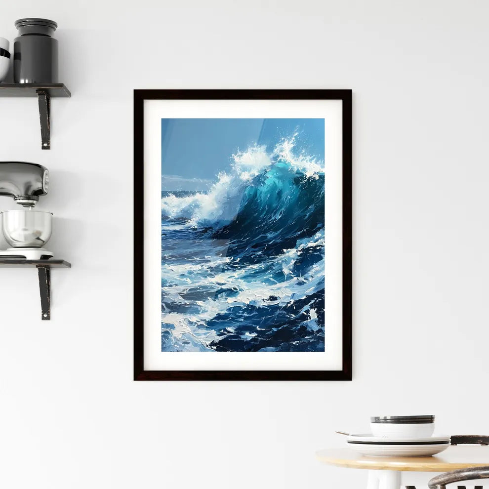 A Poster of waves - A Large Wave Framed Print