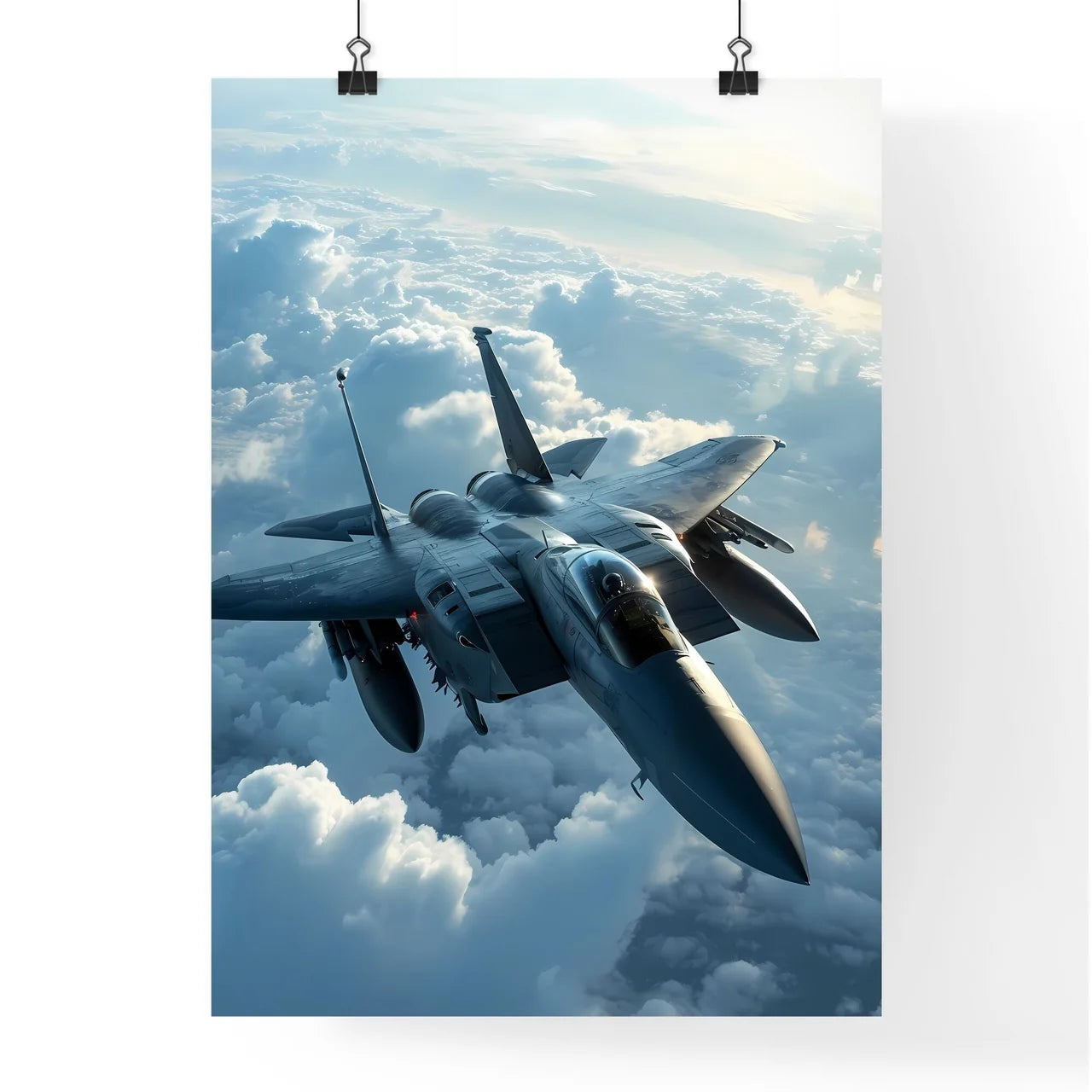 A Poster of an F-15 fighter Jet - A Jet Flyi Poster