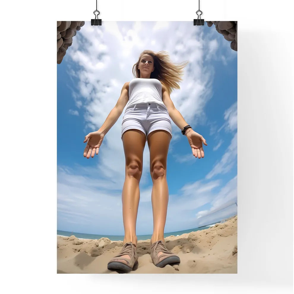 A Poster of influencer at the beach - A Woma Poster