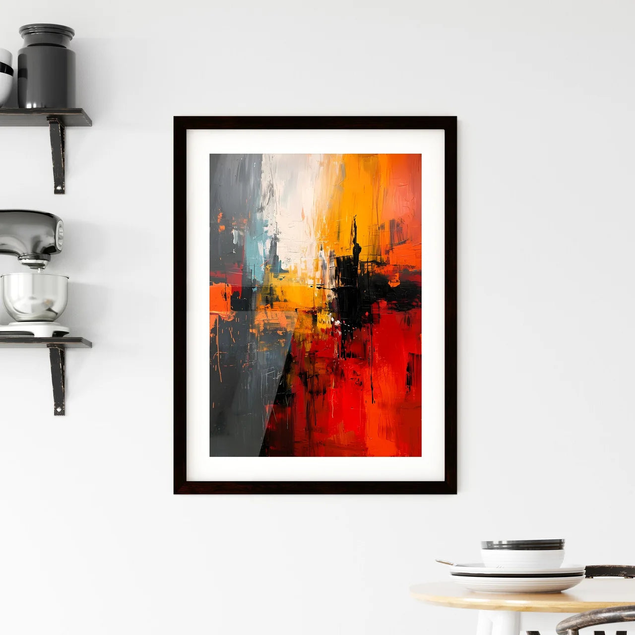A Poster of abstract hand-made print - A Pai Framed Print