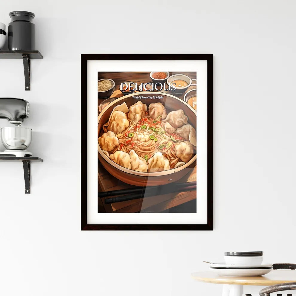 A Poster of Hot tasty chinese dumplings - A  Framed Print
