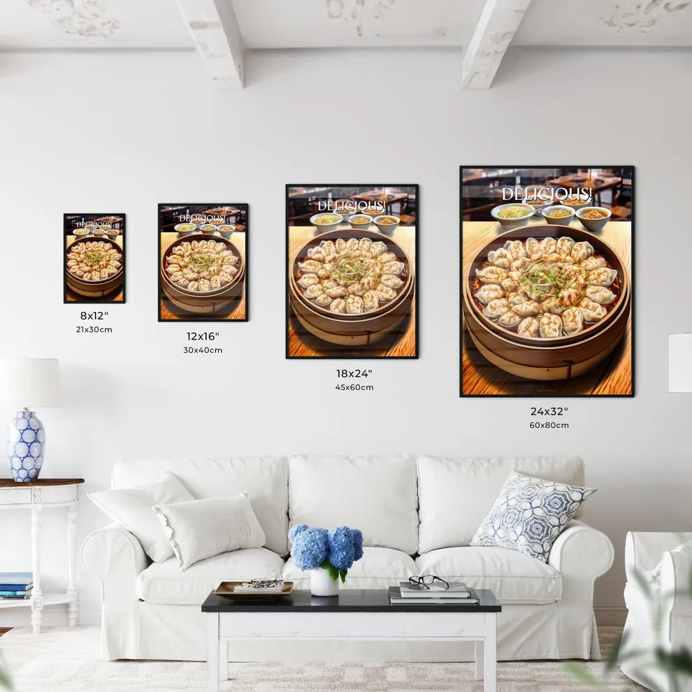 A Poster of Hot tasty chinese dumplings - A  - Kitchen Hangings