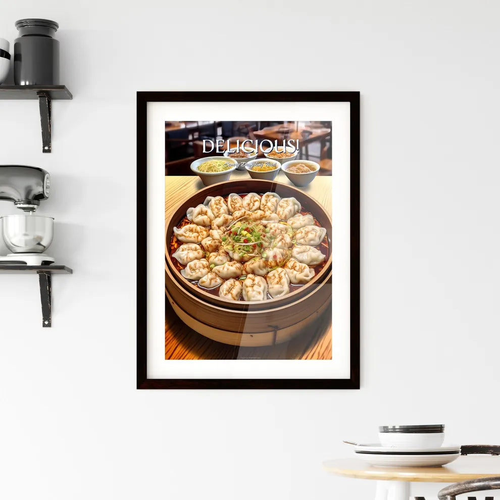 A Poster of Hot tasty chinese dumplings - A  Framed Print