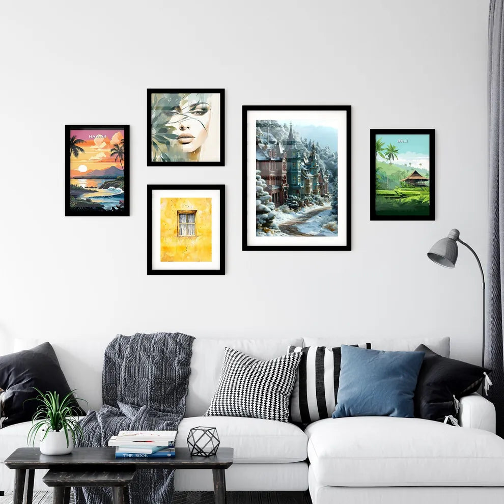 A Poster of a micro landscape of a City in fairy tales - A Row Of Houses In A Snowy Forest Interior Design