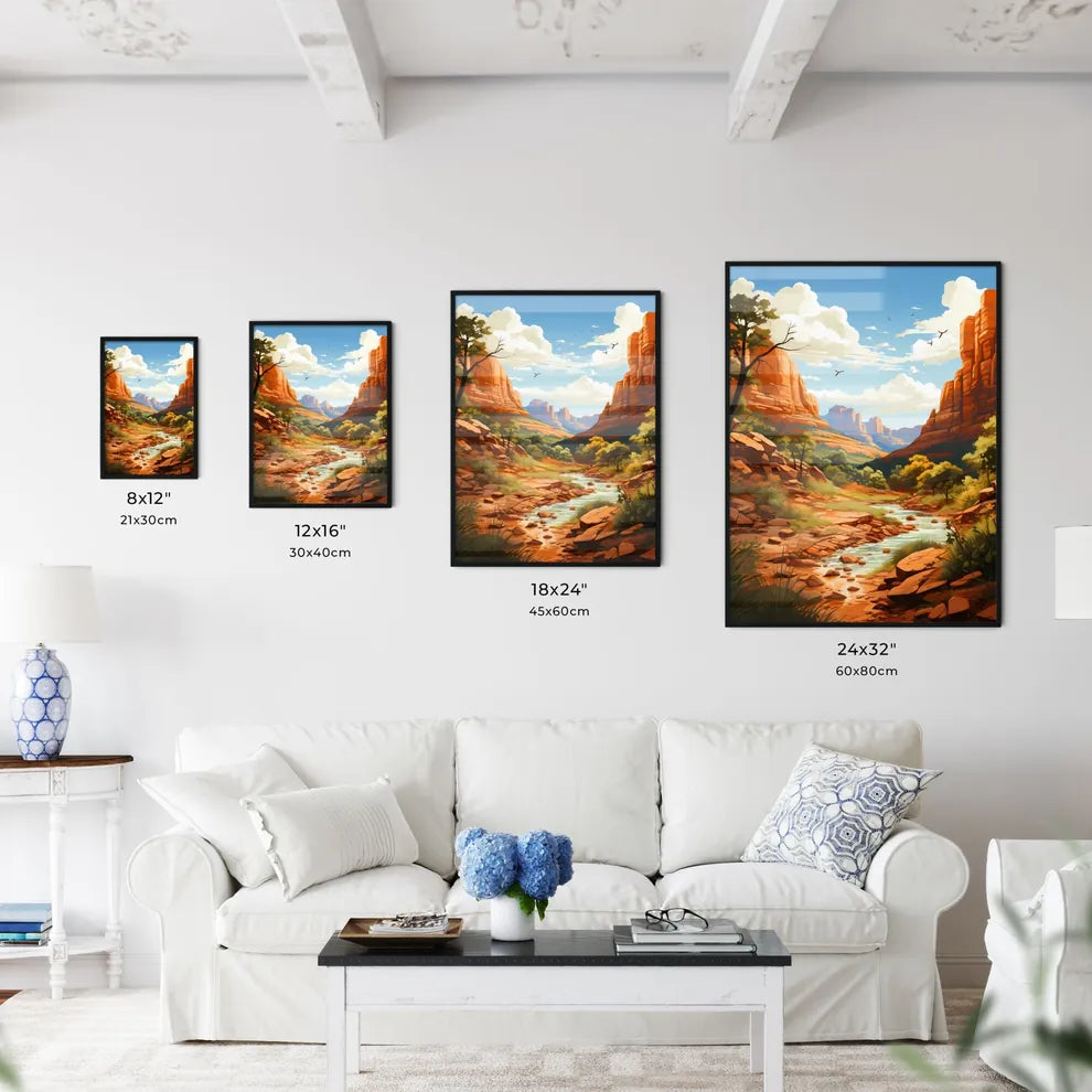 A Poster of Sedona National park  Size Chart