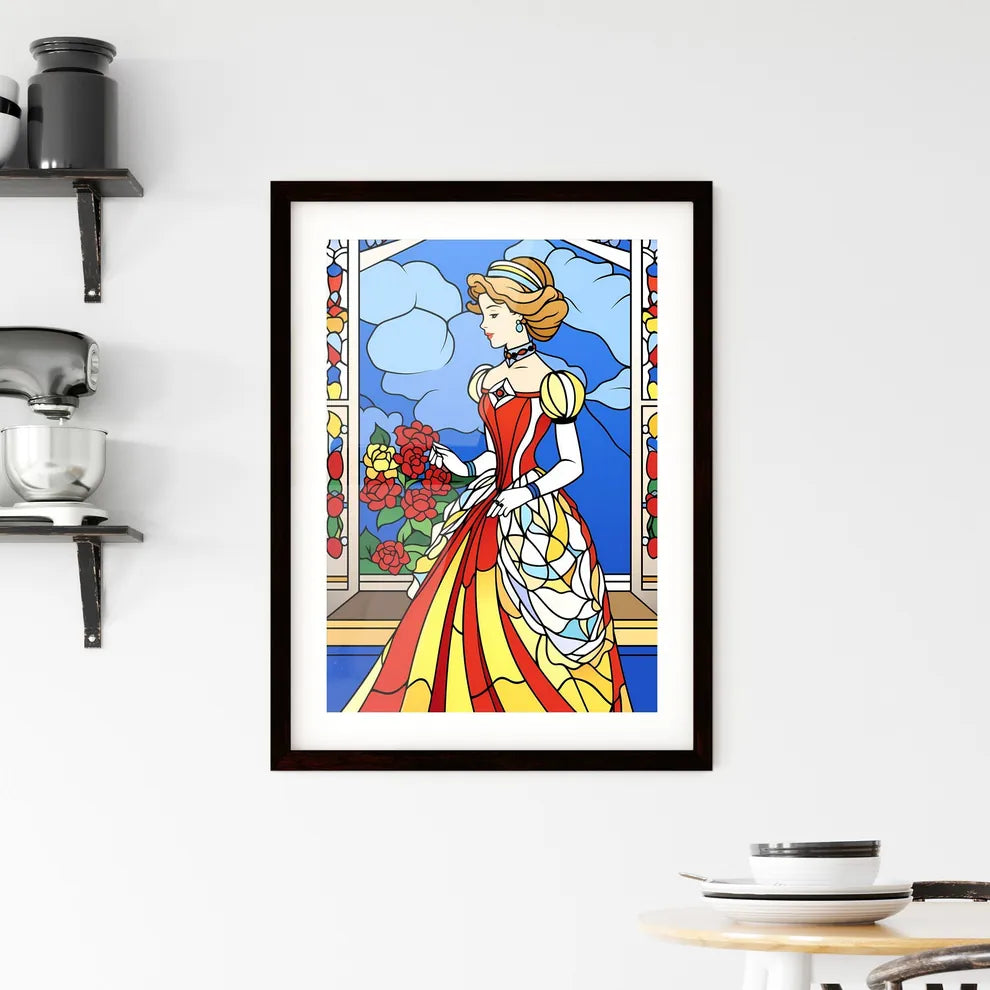 A Poster of elegant victorian woman - A Cart Framed Print
