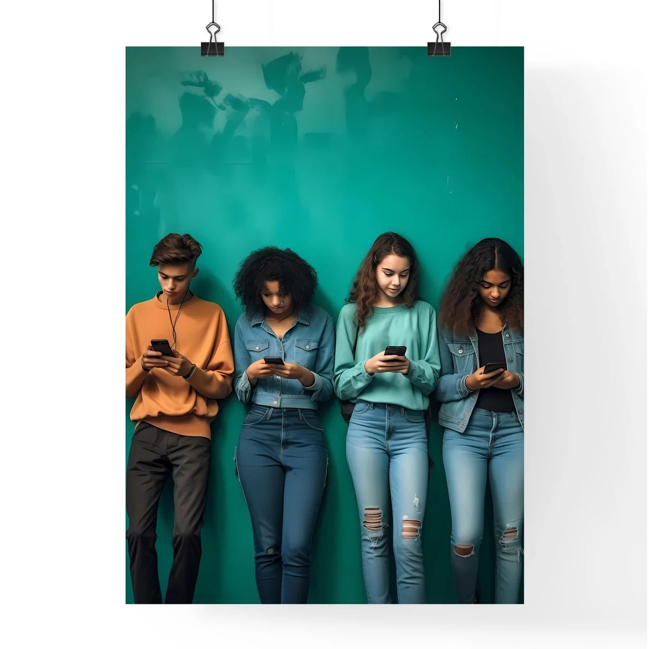 A Poster of Group of multiethnic teenagers a Poster