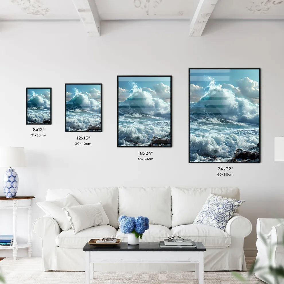 A Poster of waves - A Wave Crash - Kitchen Hangings