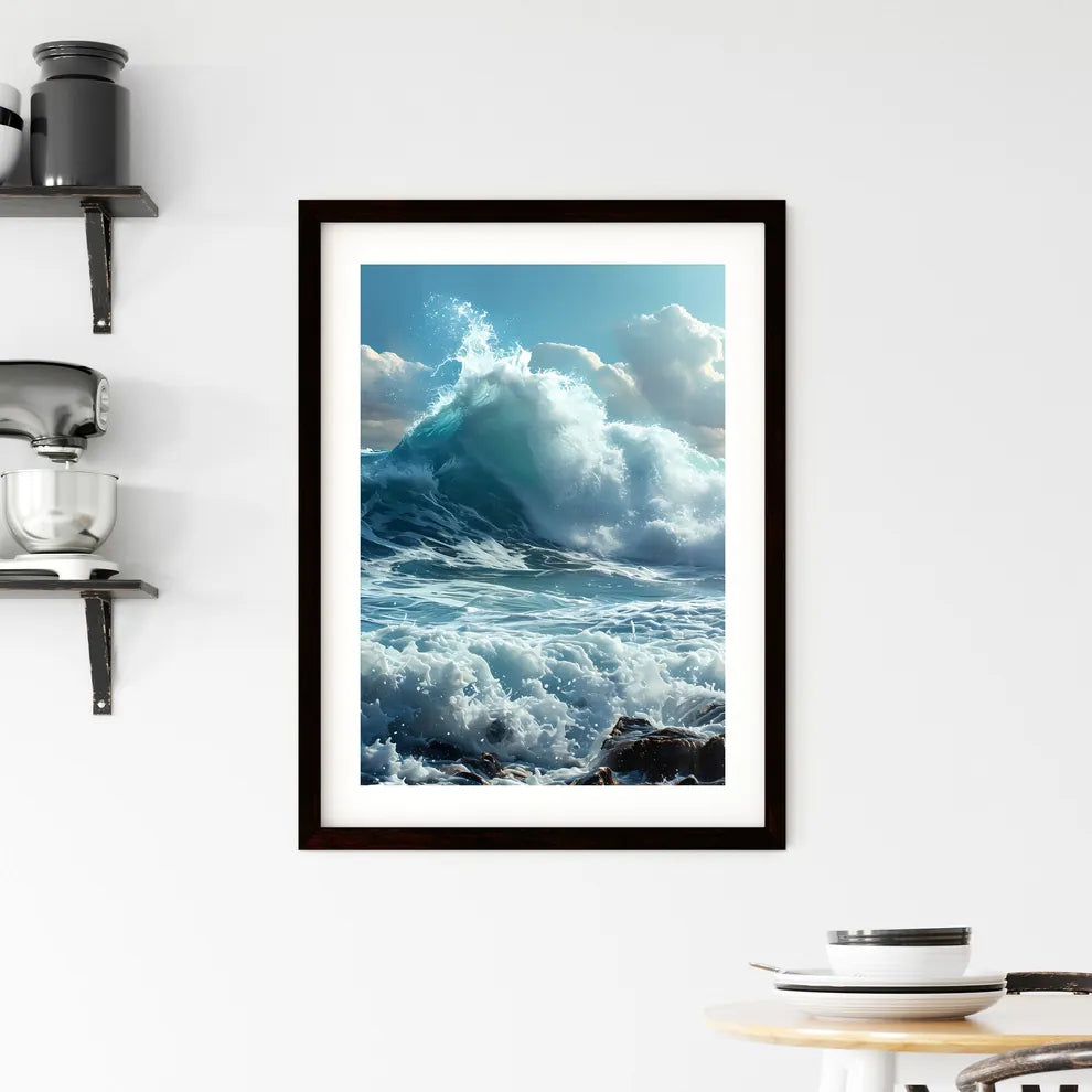 A Poster of waves - A Wave Crash Framed Print