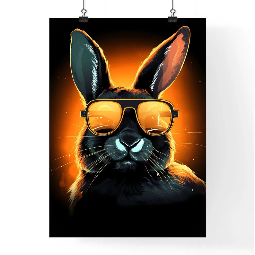 A Poster of A rabbit wearing dark glasses  Poster