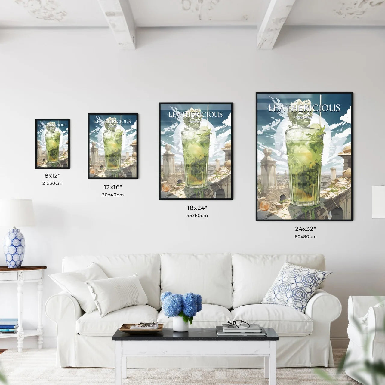 A Poster of mojito drink - A Glass Of Liquid - Kitchen Hangings