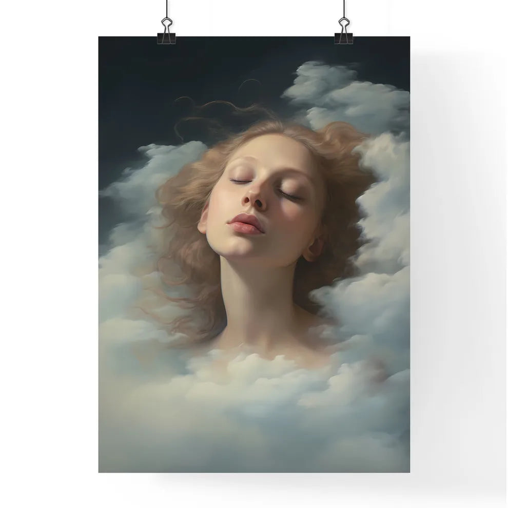 A Poster of cloudy sky portraits - A Woman W Poster