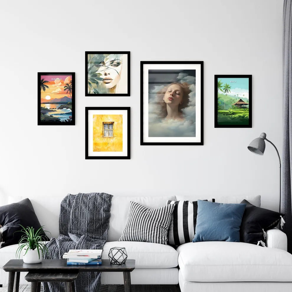 A Poster of cloudy sky portraits - A Woman W Wall Art