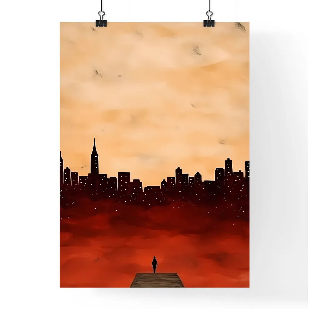 A Poster of minimal christmas background - A Silhouette Of A City Poster