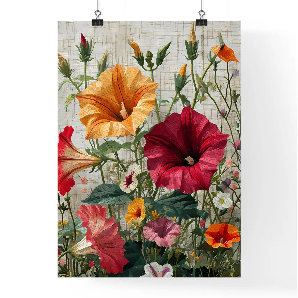 A Poster of morning glory flowers - A Close  Poster