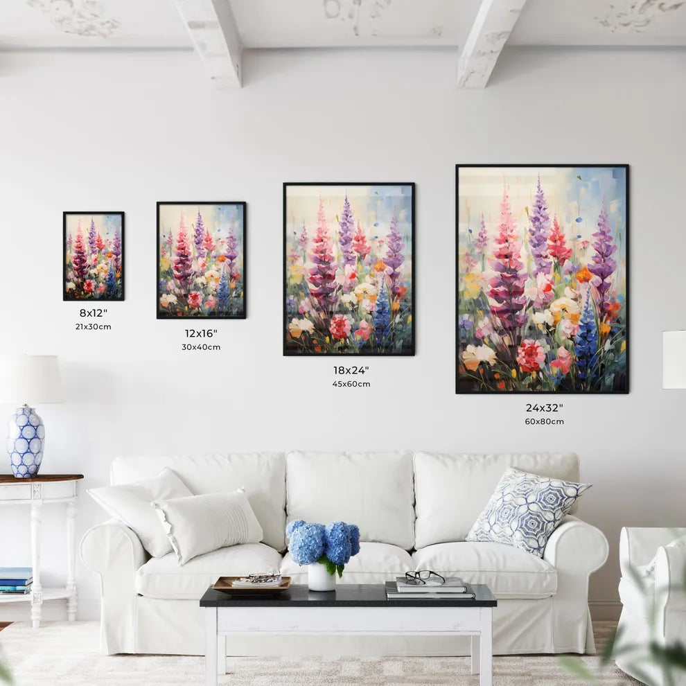 A Poster of In a sea of flowers - A Painting - Kitchen Hangings