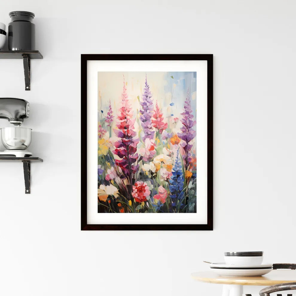 A Poster of In a sea of flowers - A Painting Framed Print
