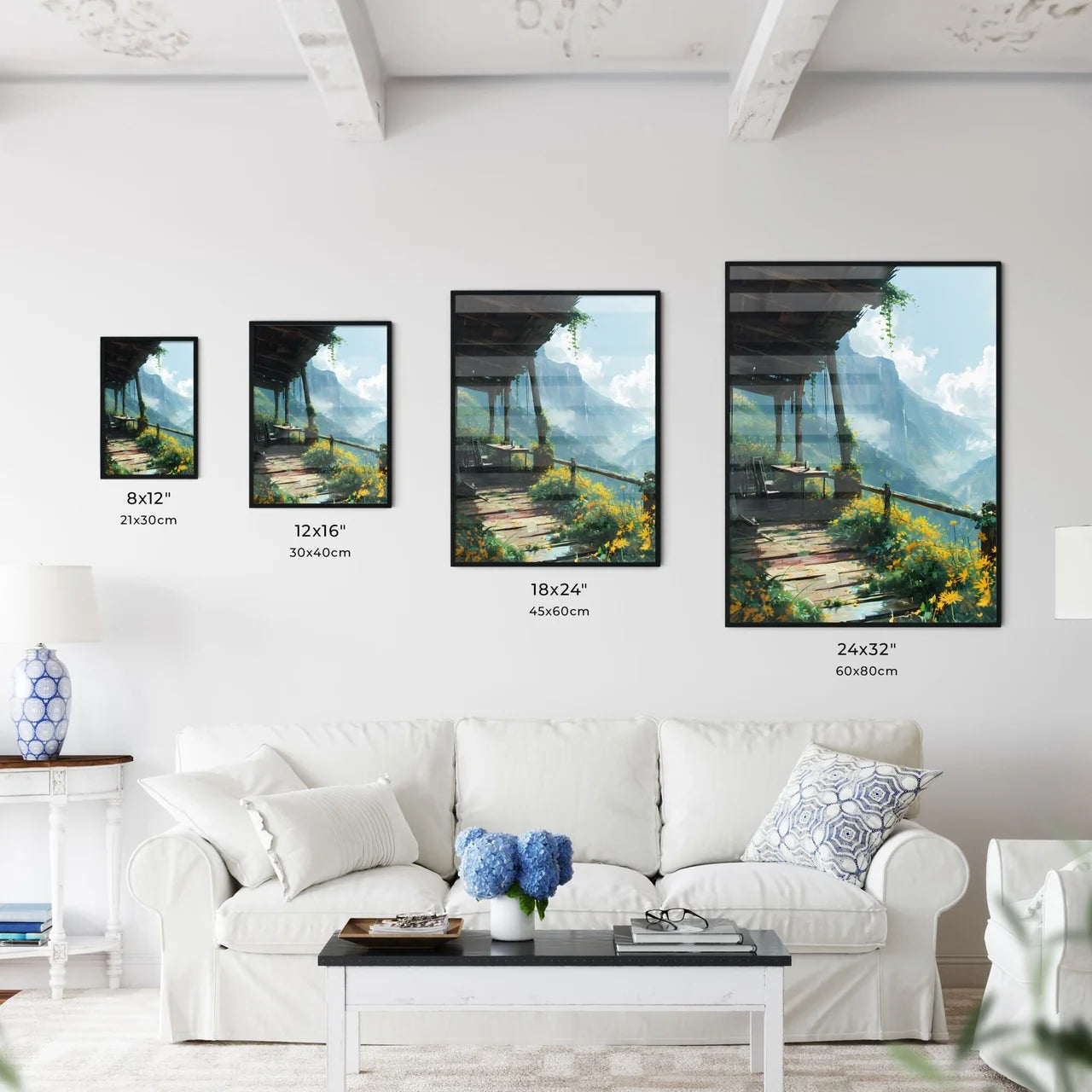 A Poster of furniture on deck with a view -  - Kitchen Hangings