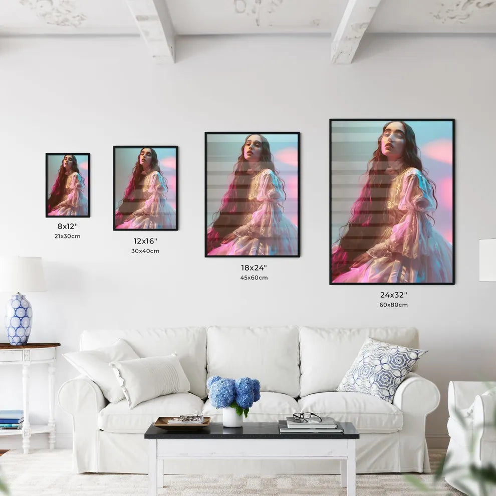 A Poster of pink and blue pastel photomodel  - Kitchen Hangings