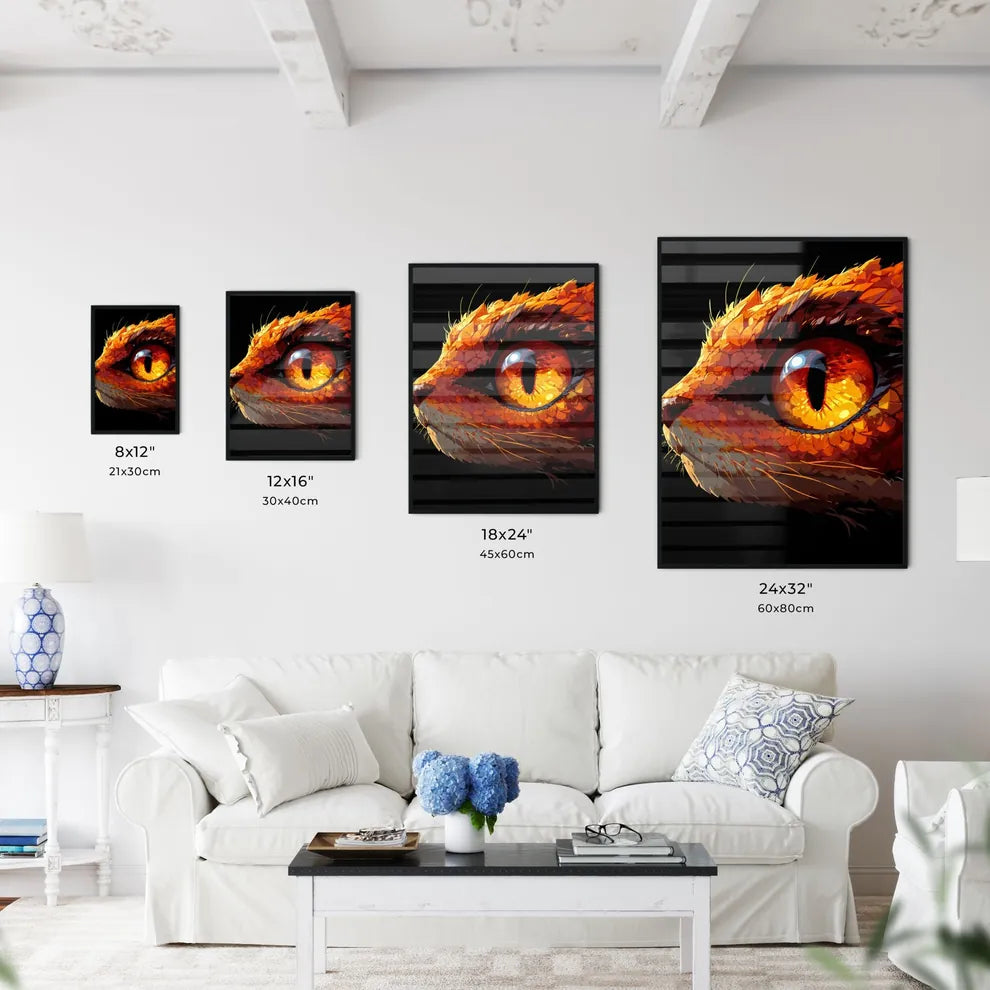 A Poster of a pair of animated eyes  Size Chart
