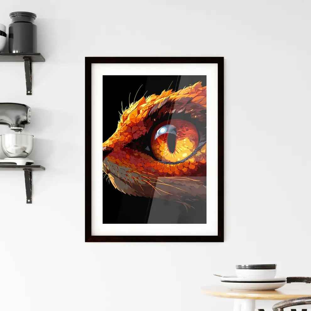 A Poster of a pair of animated eyes  Framed Print