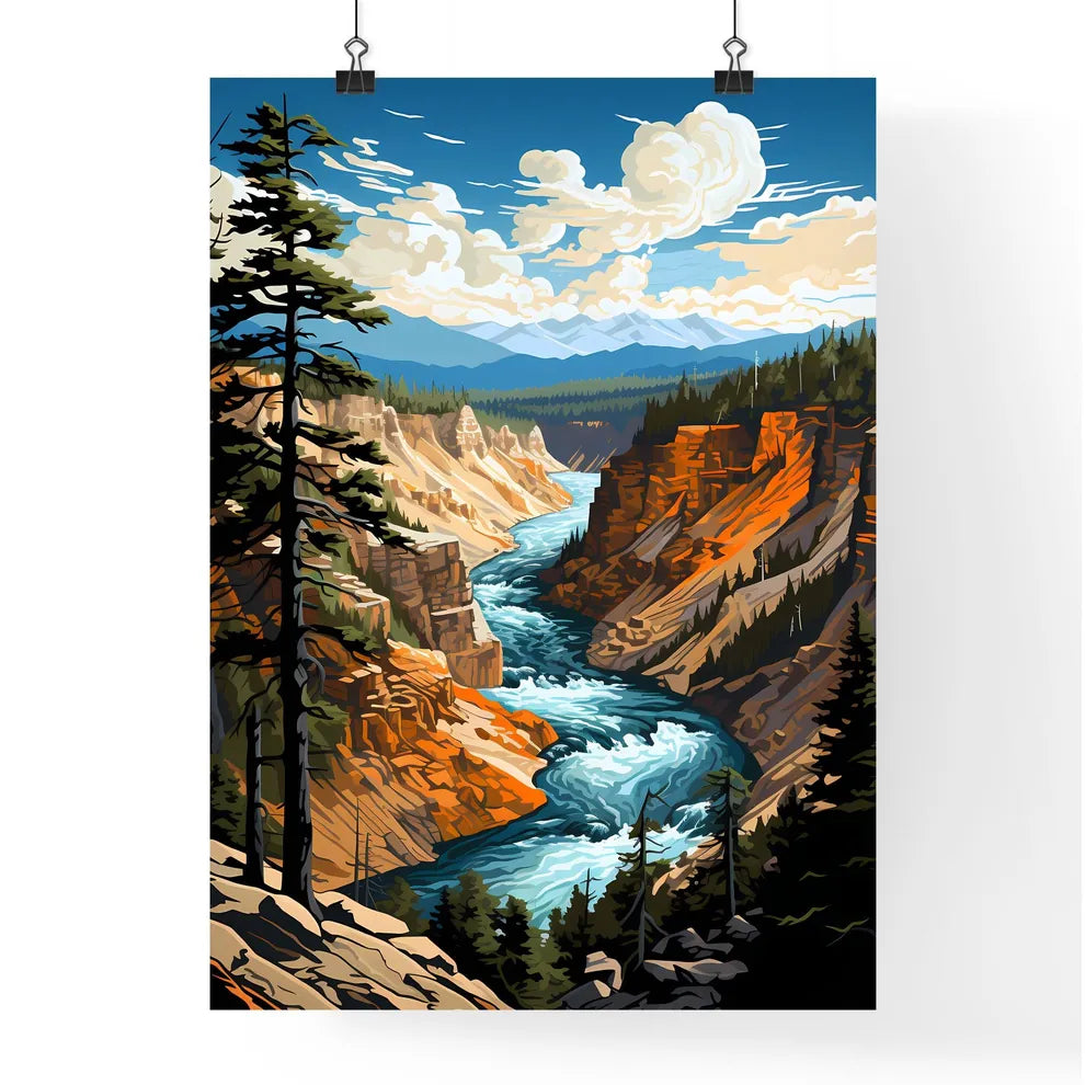 A Poster of Yellowstone National Park - A Ri Poster