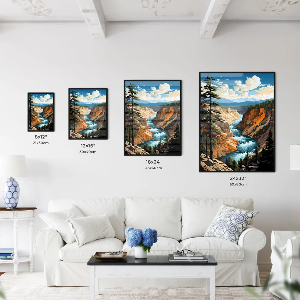 A Poster of Yellowstone National Park - A Ri - Kitchen Hangings