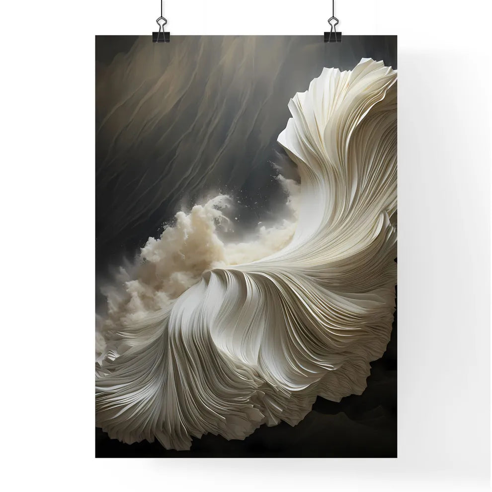 A Poster of gold and silver paper sculpture  Poster
