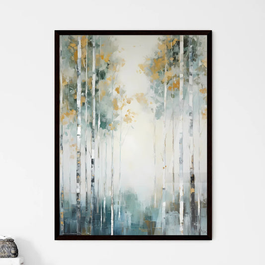 A Poster of painted forest of trees in white - Framed Art Print
