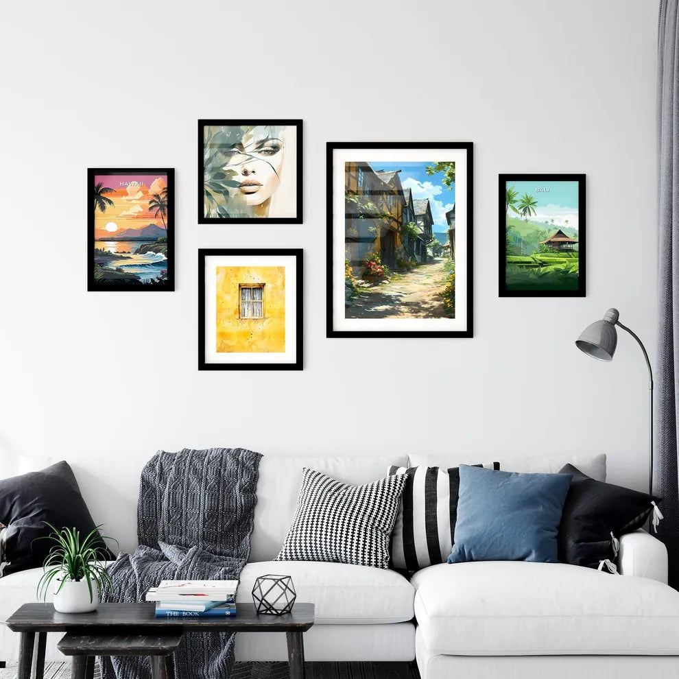 A Poster of Darmstadt Hesse germany Skyline - A Street With Flowers And Buildings Interior Design