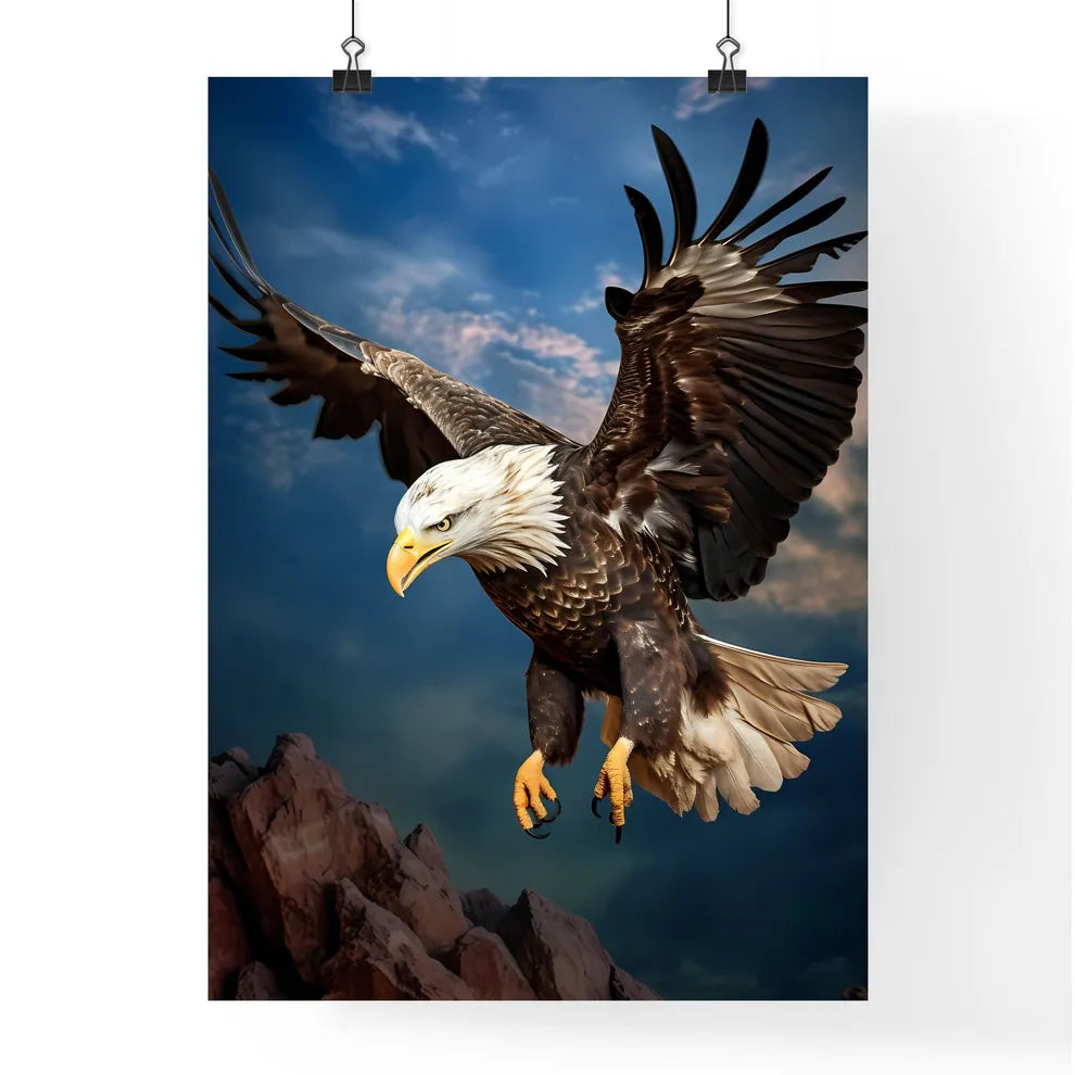 A Poster of An eagle flying upward  Poster