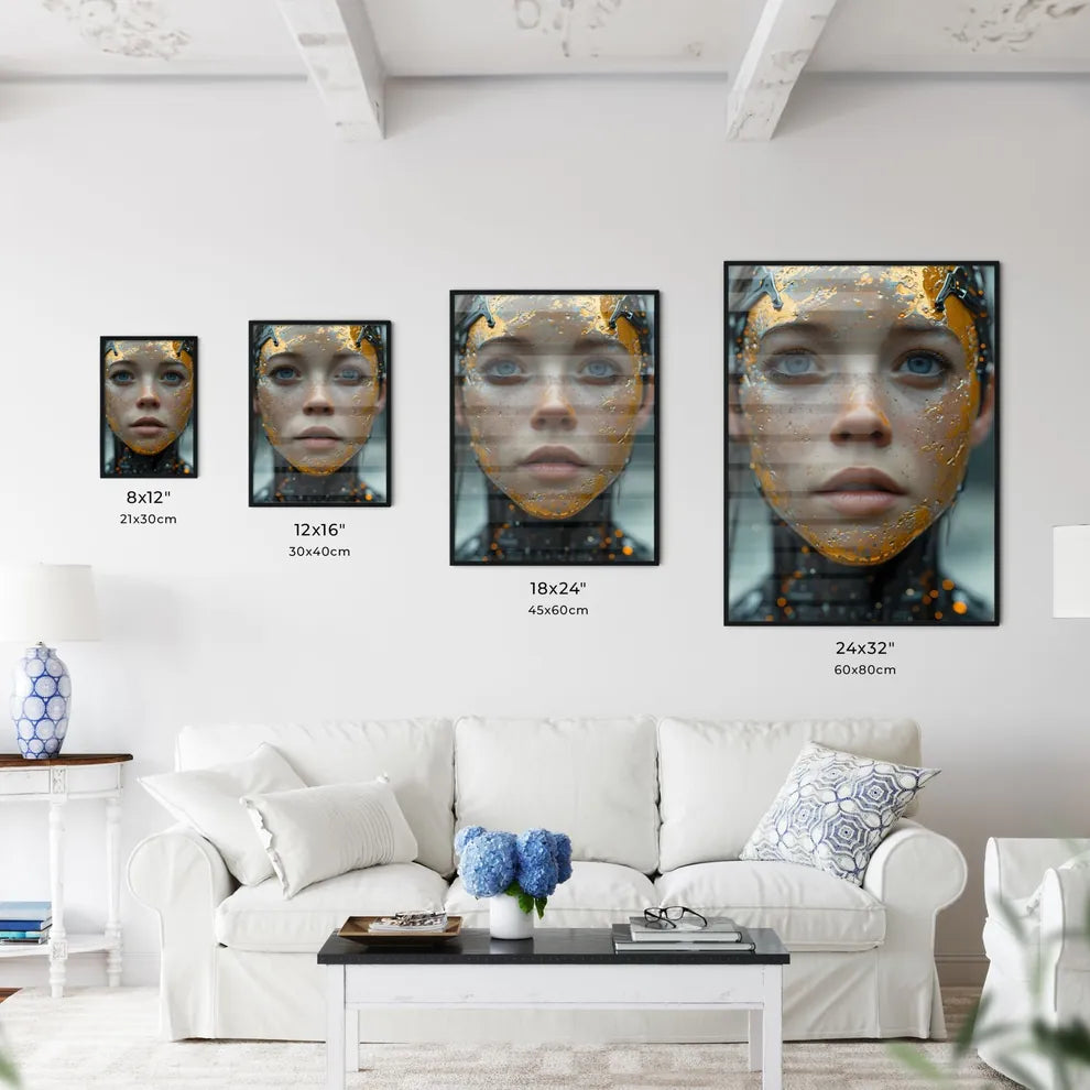 A Poster of a cyber-punk - A Woman With - Kitchen Hangings