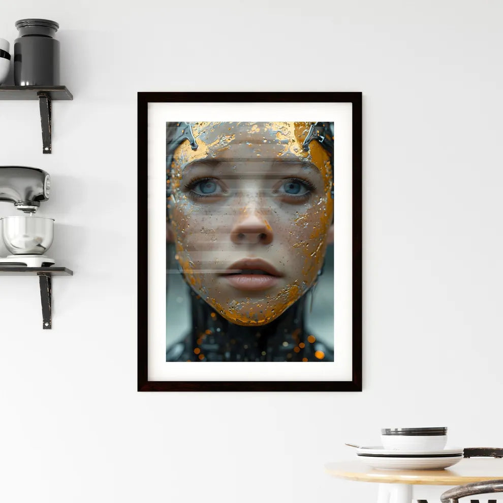 A Poster of a cyber-punk - A Woman With Framed Print