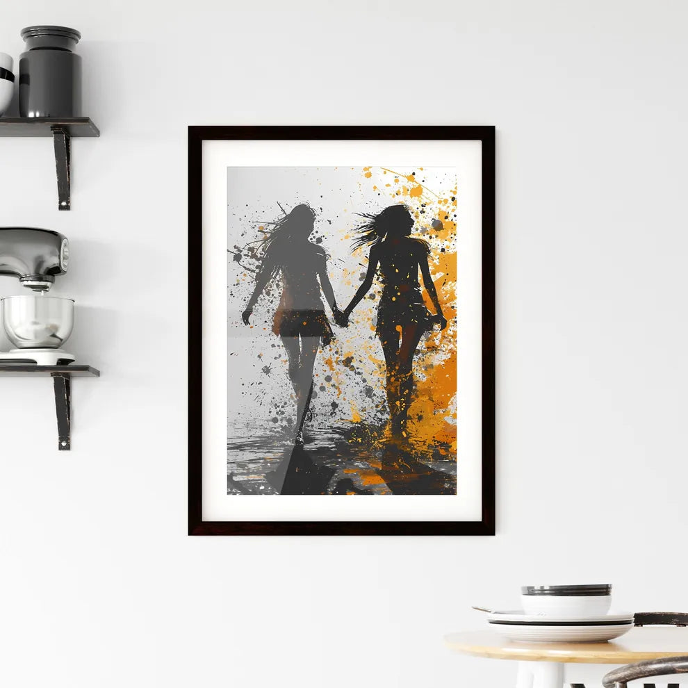 A Poster of Hand drawn black and white fashi Framed Print