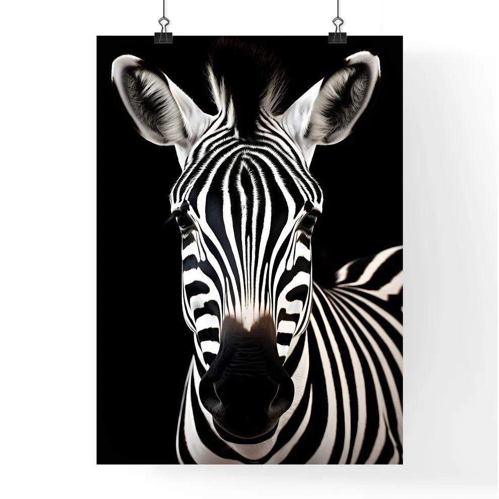 A Poster of A black and white zebra  Poster