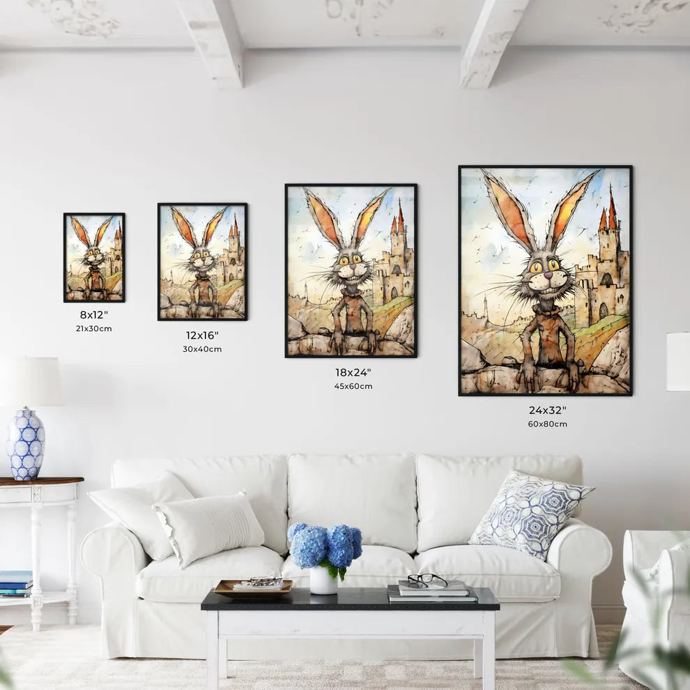 A Poster of funny easter rabbit  Size Chart