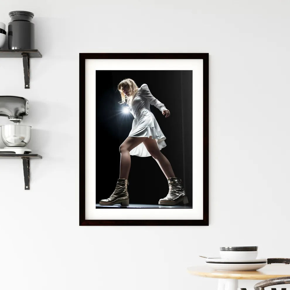 A Poster of very low angle - A Woman In A Framed Print